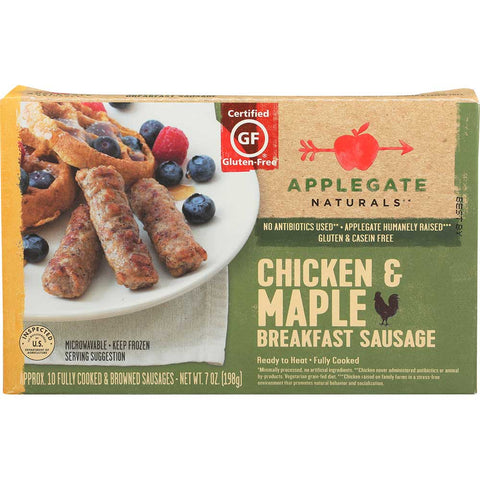 Applegate Farm Natural Chicken and Maple Breakfast Sausage, 7 Ounce -- 12 per case.