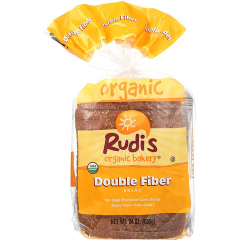 Rudis Organic Double Fiber Bread, 24 Ounce -- 8 per case.