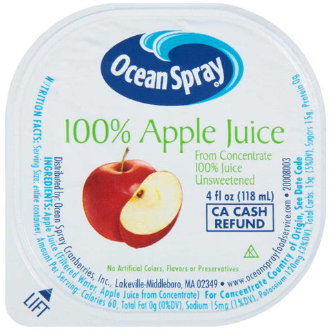 Ocean Spray Apple Juice, 4oz -- 48 per case