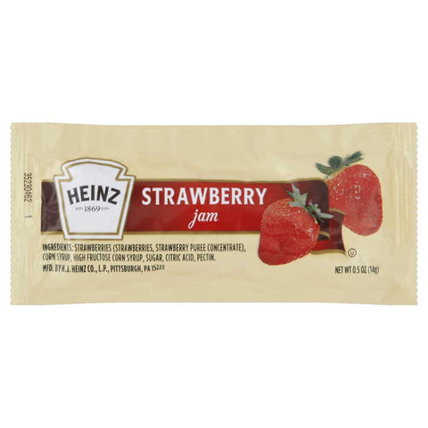 Heinz Strawberry Jam Squeeze Pouch, .5 Ounce -- 200 Case