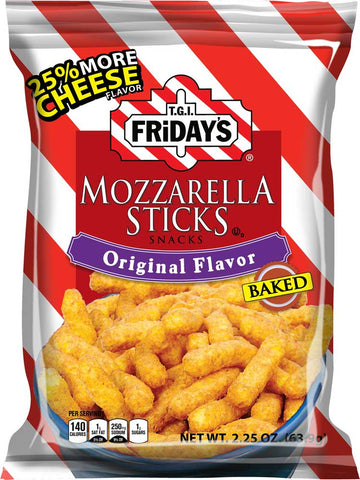 TGI Fridays Mozzarella Snack Sticks - 2.25 oz. bag, 6 per case