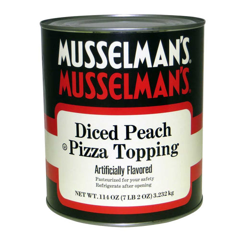 Knouse Foods Musselmans Diced Peach Pizza Topping, 114 Ounce -- 6 per case.