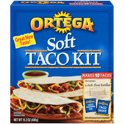 B and G Ortega Soft Taco Dinner Kit, 15.2 Ounce -- 12 per case.