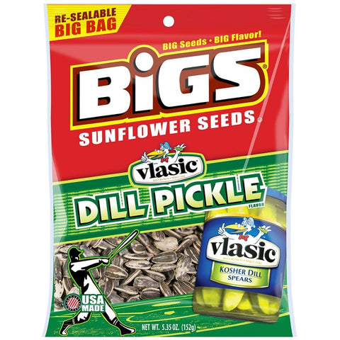 Bigs Vlasic Dill Pickle Sunflower Seed, 5.35 Ounce -- 12 per case.