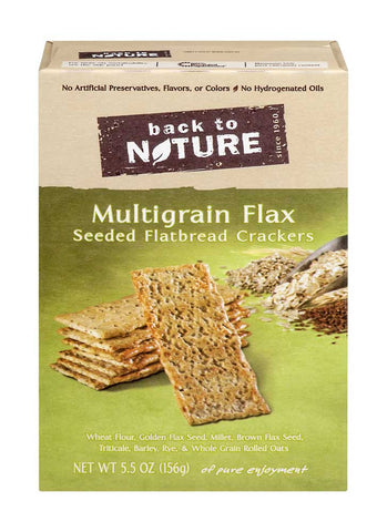 Back To Nature Multi Grain Flax Flatbread Crackers - 5.5 oz. box, 6 per case