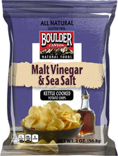 Boulder Canyon Sea Salt and Cracked Pepper Kettle Cooked Potato Chips - 2 oz. bag, 8 per case