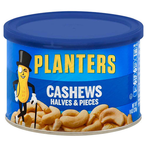 Planters Halves and Pieces Cashew Nut, 8 Ounce -- 12 per case.