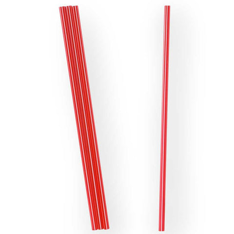 Dixie Oval White with Red Stripe Unwrapped Stirrer/Straw -- 10000 per case.