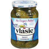 Vlasic No Sugar Added Sweet Gherkins Pickles, 16 Ounce -- 12 per case.