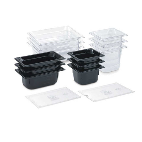 Vollrath Super Pan 150 mm Sixth Size Clear Plastic Pan -- 6 per case.