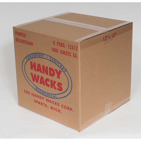 Handy Wacks Black Gingham Food Wrap Paper, 12 x 12 inch -- 6000 sheets per case.