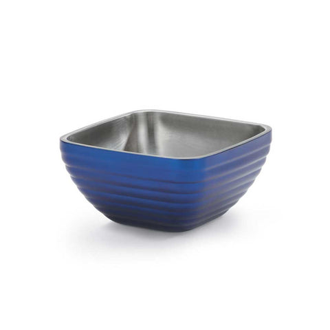 Vollrath Cobalt Blue Square Double Wall Bowl, 1 Quart -- 12 per case.