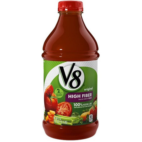 V8 High Fiber Vegetable Beverage, 46 Fluid Ounce -- 6 per case.