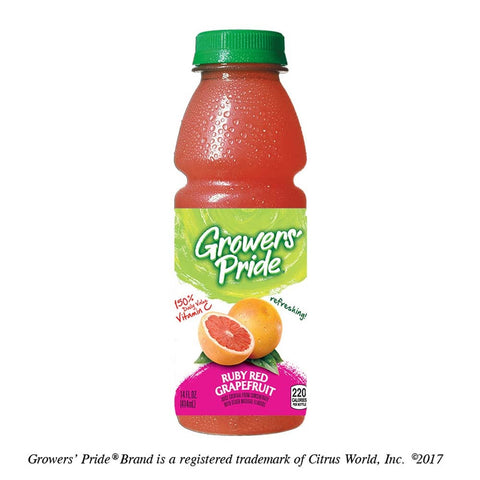 Floridas Natural Growers Pride Ruby Red Grape Fruit Juice, 14 Fluid Ounce -- 12 per case.