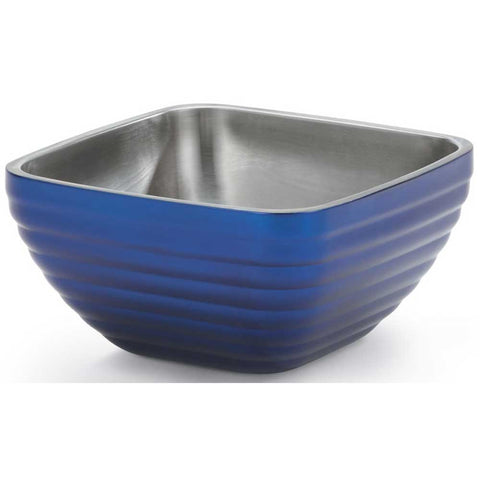 Vollrath Stainless Steel Cobalt Blue Square Bowl, 7.2 Quart -- 3 per case.