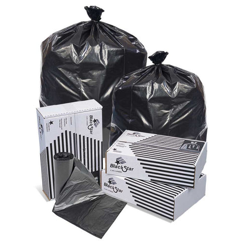Pitt Plastics Black Perforated Low Density Can Liner -- 250 per case.