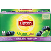 Lipton Purple Acai Blueberry Green Tea, 20 count per pack -- 6 per case.