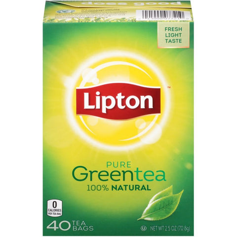 Lipton Pure Green Tea, 40 count per pack -- 6 per case.