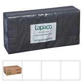 Lapaco 2 Ply Black Beverage Napkin, 200 count per pack -- 18 per case.