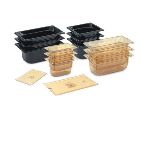 Vollrath Super Pan Half Size Plastic High Temperature Amber Steam Pan, 4 inch -- 6 per case.