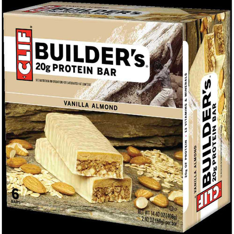 Clif Builders Vanilla Almond Bar, 6 count per pack -- 6 per case.