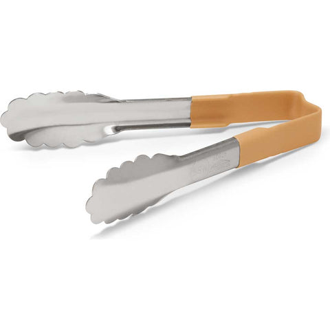 Vollrath One-Piece Color-Coded Kool-Touch Scalloped Tan Tong, 6 x 6 inch -- 12 per case.
