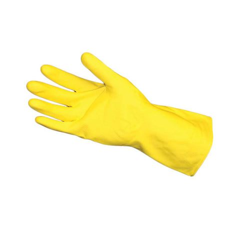 Impact Products Pro Guard Yellow Flock Lined Heavy Weight Extra Large Latex Gloves -- 12 per case.