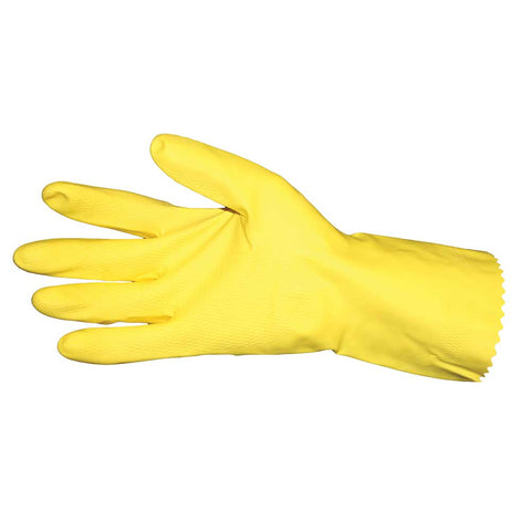 Impact Products Pro Guard Yellow Flock Lined General Purpose Medium Weight Medium Latex Gloves -- 12 per case.