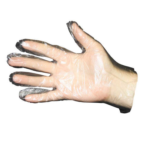 Impact Products The Protected Chef Polyethylene Large Clear Disposable General Purpose Embossed Glove.