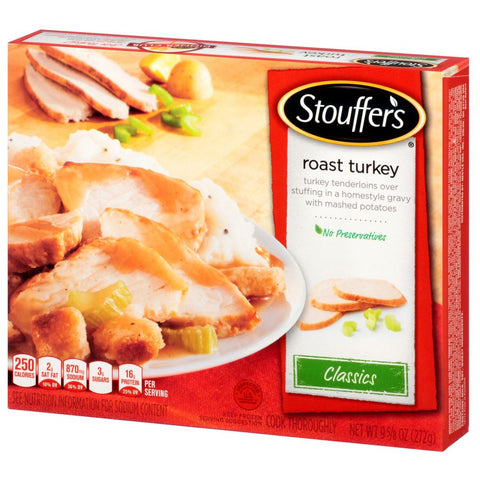 Nestle Stouffers Dinner Size Homestyle Selects Roast Turkey Breast, 9.62 Ounce -- 12 per case.