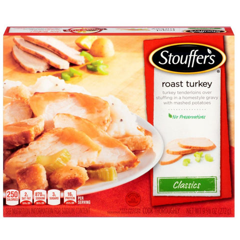 Nestle Stouffers Dinner Size Homestyle Selects Roast Turkey Breast, 9.62 Ounce -- 12 per case.