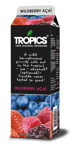 Tropics Wildberry Acai Drink Mix, 32 Fluid Ounce -- 12 per case.