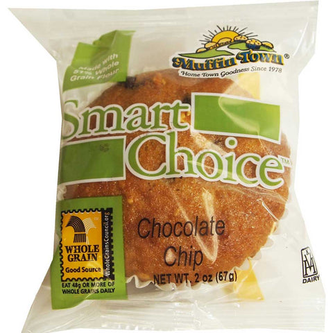 Smart Choice Wholegrain Chocolate Chocolate Chip Muffin Tops, 2 Ounce -- 60 per case.