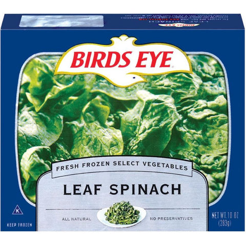 Birds Eye Leaf Spinach, 10 Ounce -- 24 per case.