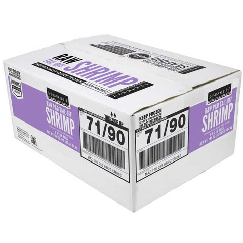 Seamazz 71-90 Raw Tail Off White Shrimp, 2 Pound -- 5 per case.