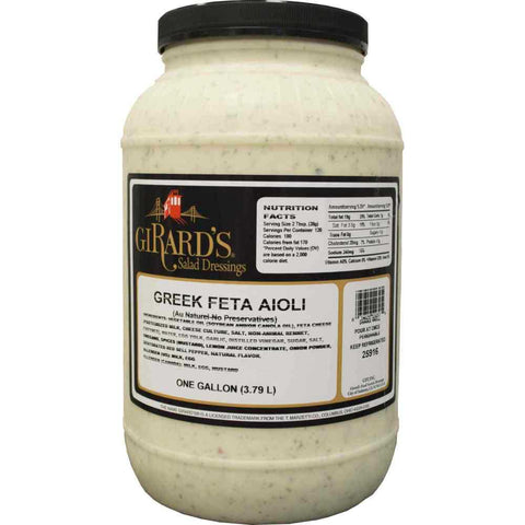 Girards Greek Feta Aioli Sauce, 1 Gallon -- 2 per case.