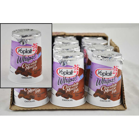 Yoplait Whips Yogurt, Chocolate Mousse, 4 Ounce -- 12 per case.