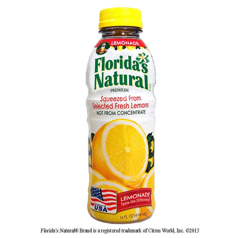 Floridas Natural Premium Lemonade, 14 Fluid Ounce -- 12 per case.
