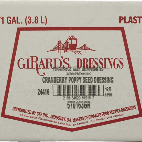 Girards Cranberry Poppyseed Dressing, 1 Gallon -- 2 per case.