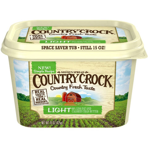 Country Crock Light Vegetable Oil Spread, 15 Ounce -- 12 per case.