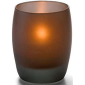 Hollowick Contour New Midnight Amber Glass Votive Lamp, 3 3/4 x 3 x 3 inch.