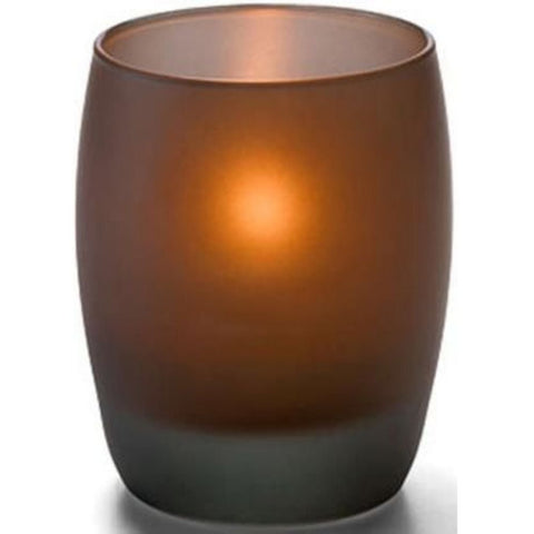 Hollowick Contour New Midnight Amber Glass Votive Lamp, 3 3/4 x 3 x 3 inch.