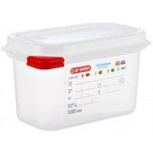 Araven GN 1/9 Polypropylene Transparent Airtight Container, 1.1 Quart -- 6 per case.