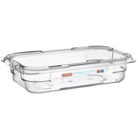 Araven Polycarbonate Transparent GN 1/4 Food Box, 1.69 Quart -- 6 per case.