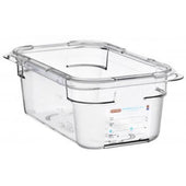Araven Polycarbonate Transparent GN 1/4 Food Box, 2.75 Quart -- 6 per case.