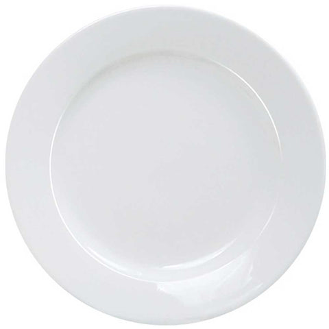 Yanco Abco Porcelain Round Rolled Edge Wide Rim Super White Plate, 5 1/2 inch Diameter -- 36 per case.