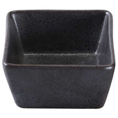 Yanco Diamond Black Speckled Porcelain Square Sauce Dish, 4 Ounce Capacity -- 36 per case.