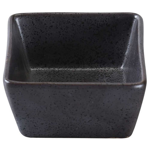Yanco Diamond Black Speckled Porcelain Square Sauce Dish, 4 Ounce Capacity -- 36 per case.
