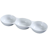 Yanco Main Land Porcelain Super White Rectangular 3 Compartment Bowl, 13 x 4 inch -- 24 per case.