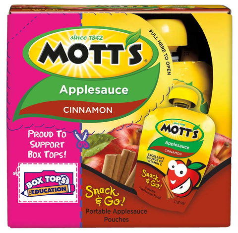 Motts Cinnamon Applesauce, 3.2 Ounce Pouch -- 24 per case.